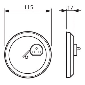 Valaisinpistorasiakansi AKK13 on 1-luokan kaksinapainen suojamaadoitettu kansi
