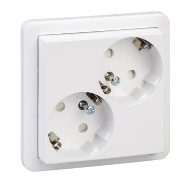 Exxact 2-osainen pistorasia vino ruuviliitos, valkoinen